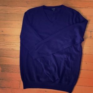 J CREW eggplant purple v neck merino wool sweater